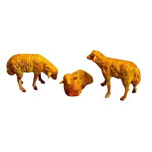 Antique German Hand-Painted Stick Leg Sheep Nativity Pieces  2.5"Collectible